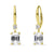 Solitaire 3.4ct Emerald Cut CZ Leverback Earrings in Sterling Silver