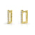 Rectangle CZ Mini Hoop Earrings in Sterling Silver 0.46"