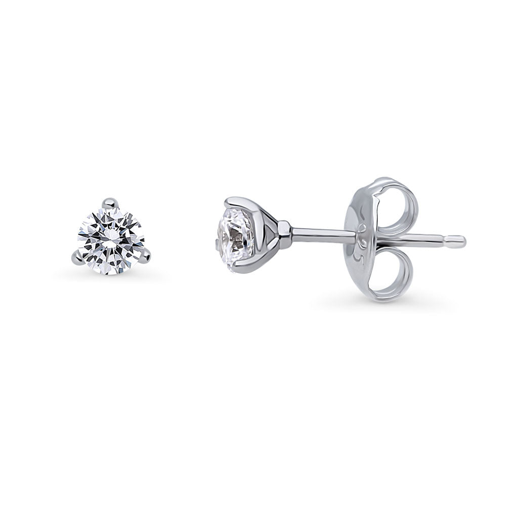 Dome CZ 2 Pairs Huggie and Stud Earrings Set in Sterling Silver, 4 of 18