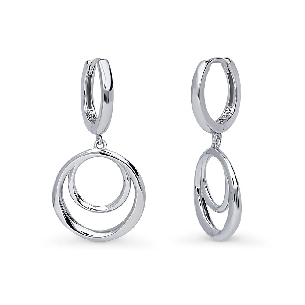 Open Circle Dangle Earrings in Sterling Silver, 1 of 7