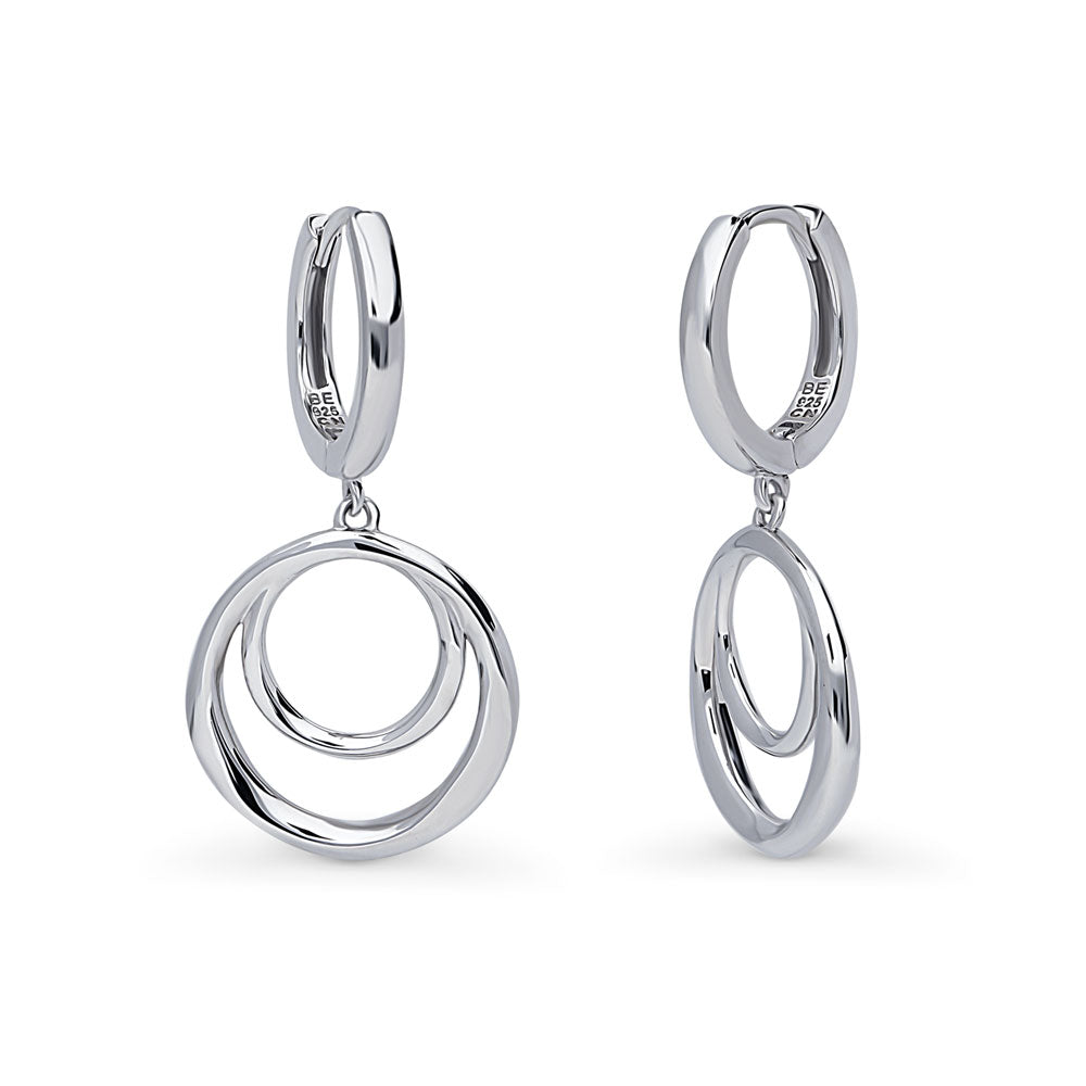 Sterling Silver Open Circle Fashion Necklace and Earrings Set