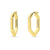 Hexagon Medium Hoop Earrings in Sterling Silver 0.79"