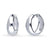 Dome Medium Hoop Earrings in Sterling Silver 0.75"