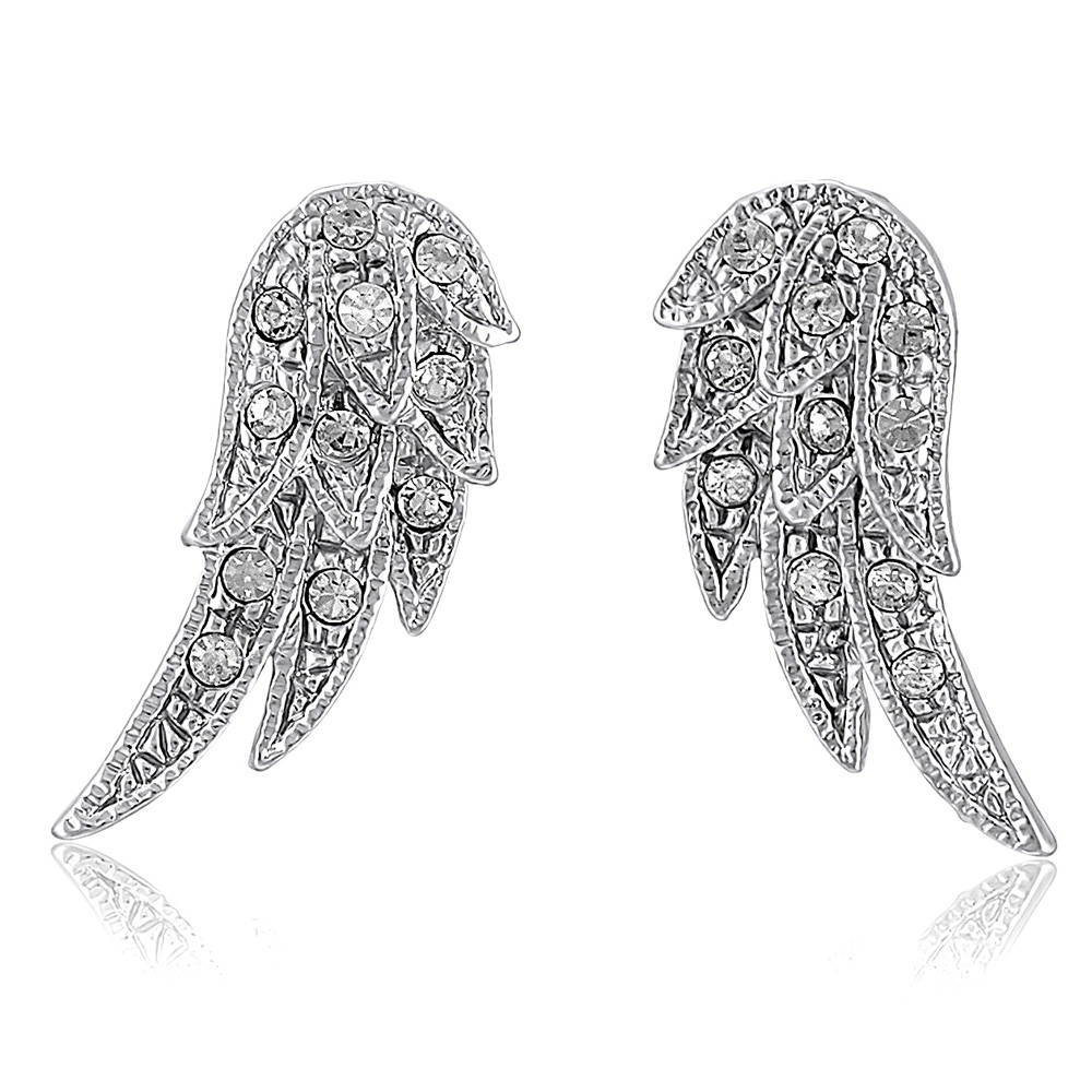Angel Wings CZ Necklace and Earrings in Silver-Tone, 4 of 9