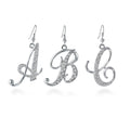 Initial Letter Fish Hook Dangle Earrings