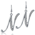 Initial Letter Fish Hook Dangle Earrings, N