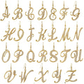 Initial Letter Fish Hook Earrings Gold-Tone