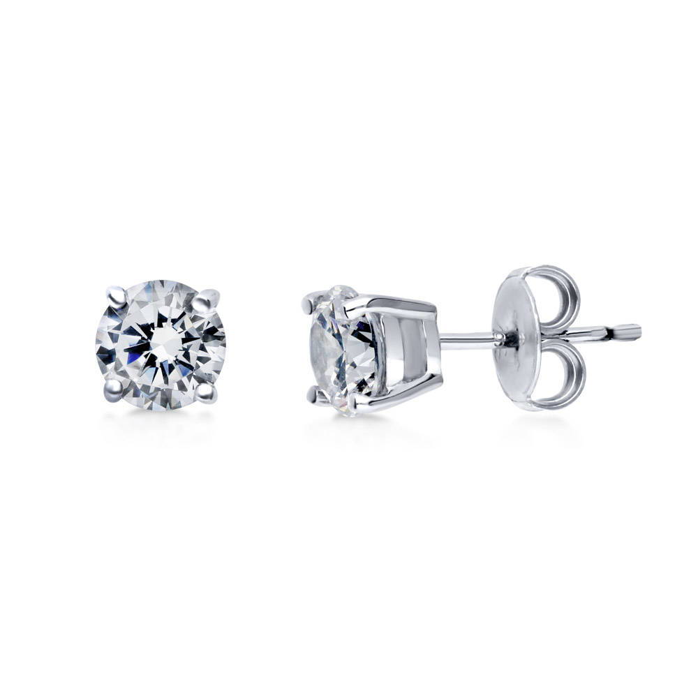Solitaire CZ Necklace and Earrings in Sterling Silver, 4 of 13