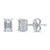 Solitaire Emerald Cut CZ Stud Earrings in Sterling Silver
