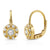 Halo Round CZ Leverback Dangle Earrings in Sterling Silver