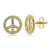 Peace Sign CZ Stud Earrings in Sterling Silver