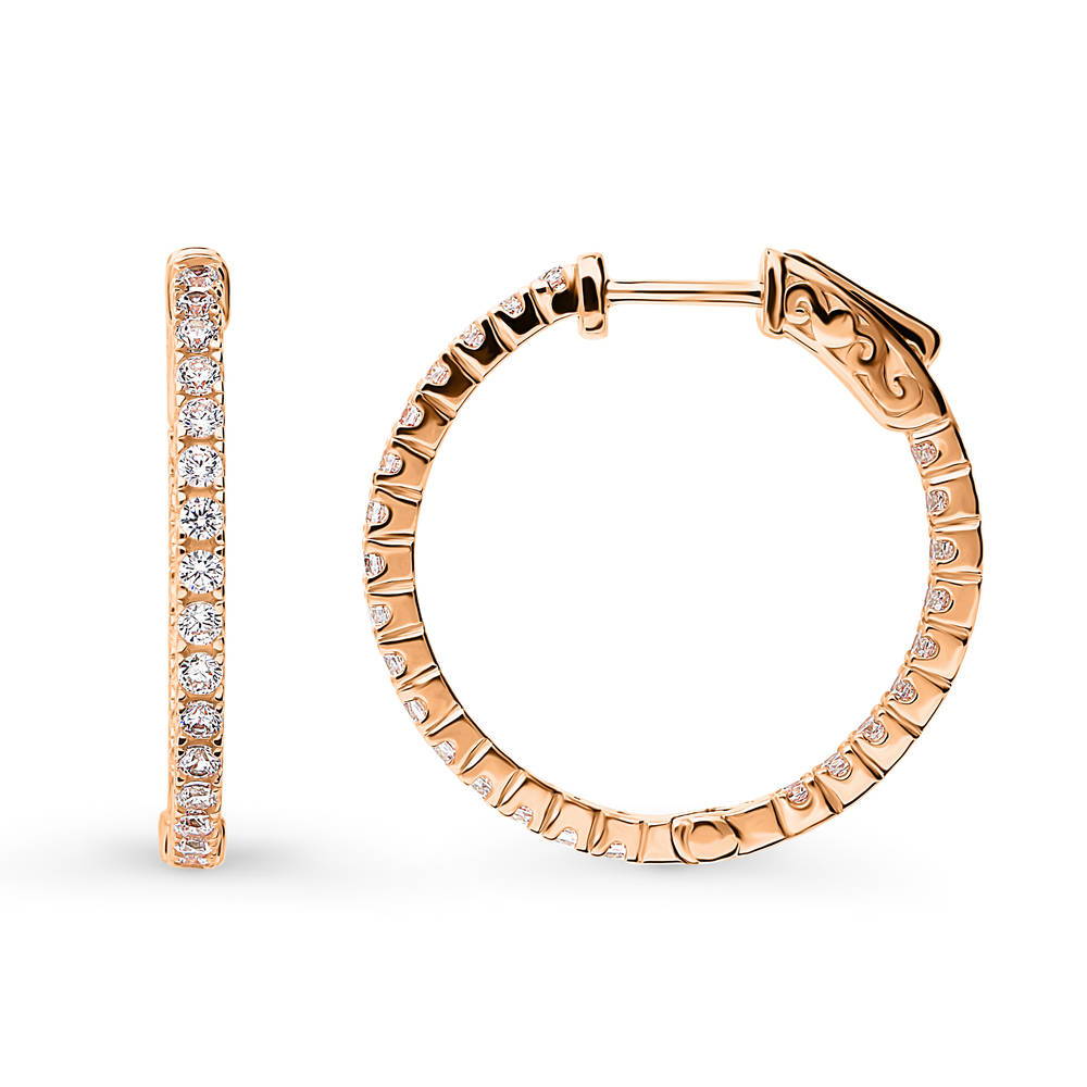 Inside out cz hoop earrings sale