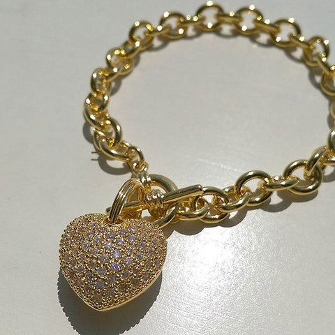 Image Contain: Heart Charm Bracelet