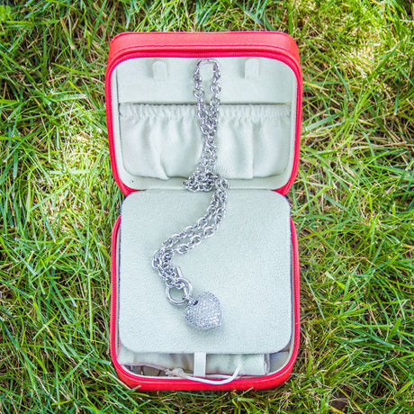 Image Contain: Heart Pendant Necklace, Travel Jewelry Case Box Organizer