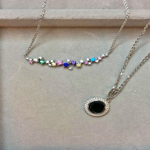 Image Contain: Cluster Pendant Necklace, Halo Pendant Necklace