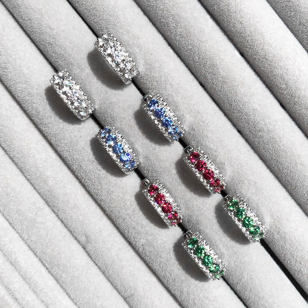 Image Contain: 5-Stone Huggie Earrings