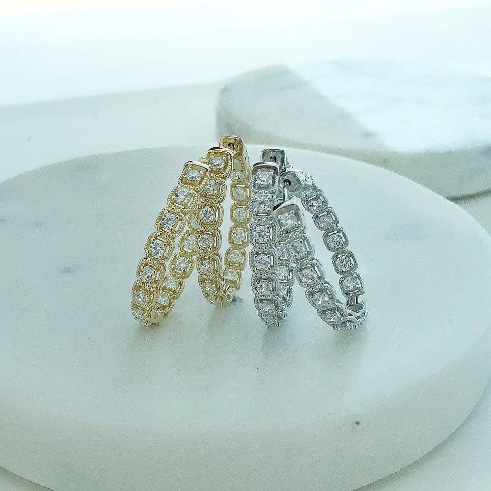Image Contain: Oval Inside-Out Hoop Earrings