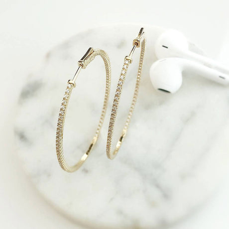 Image Contain: Oval Inside-Out Hoop Earrings