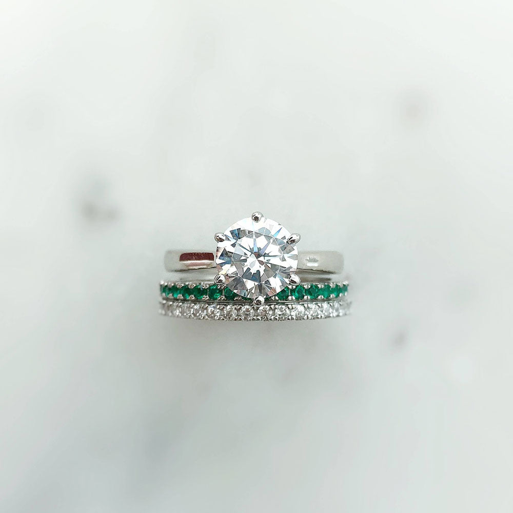 Image Contain: Half Eternity Ring, Solitaire Ring