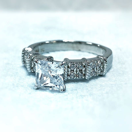 Image Contain: Solitaire with Side Stones Ring