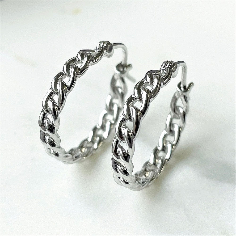 Woven Hoop Earrings Style E1617-01 in Flatlay Display