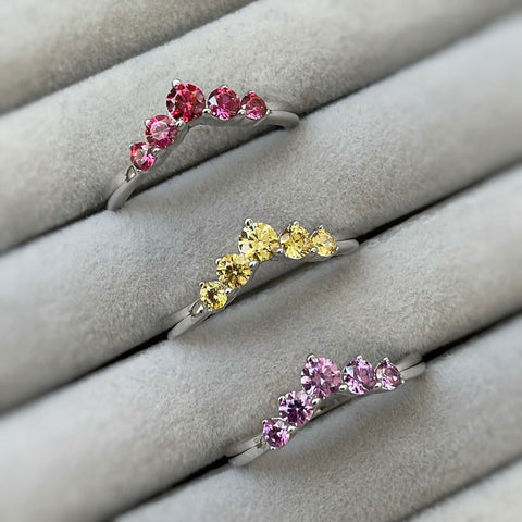 Image Contain: 5-Stone Curved Band