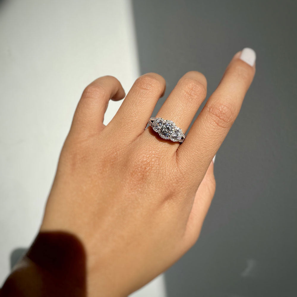 Image Contain: 3-Stone Split Shank Ring