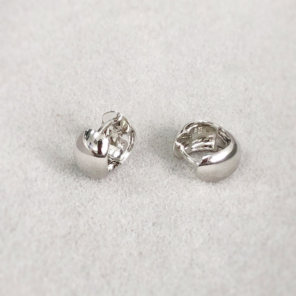 Flatlay view of Dome Huggie Earrings in Gold Flashed Sterling Silver, 2 Pairs, 13 of 15