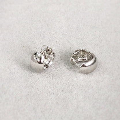 Dome Huggie Earrings in Gold Flashed Sterling Silver, 2 Pairs