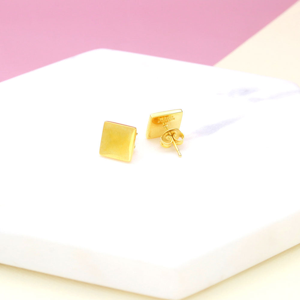 Square Stud Earrings in Sterling Silver