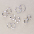 Flatlay view of Cable Small Hoop Earrings in Sterling Silver 0.9 inch, Yellow Gold Flashed