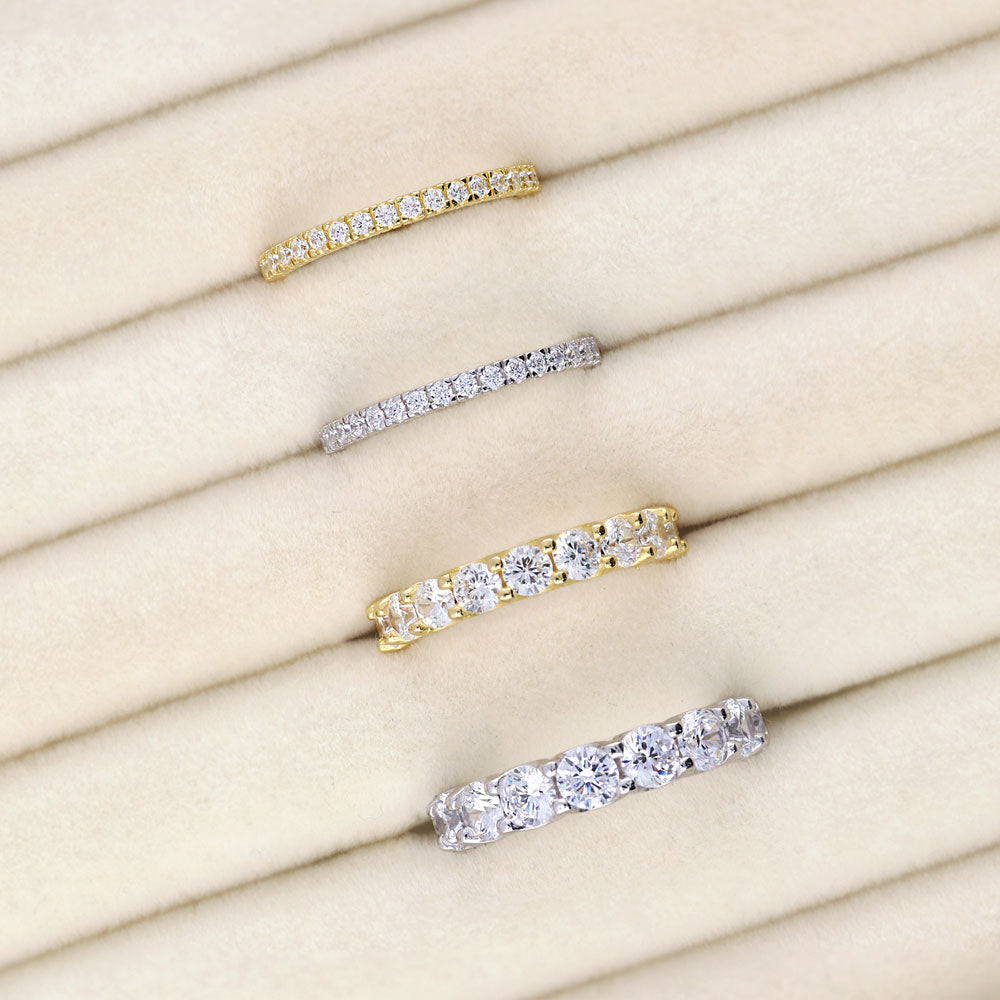 Gold cubic zirconia eternity ring sales