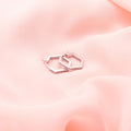 Flatlay view of Hexagon CZ Small Inside-Out Hoop Earrings in Sterling Silver 0.8 inch, Yellow Gold Flashed