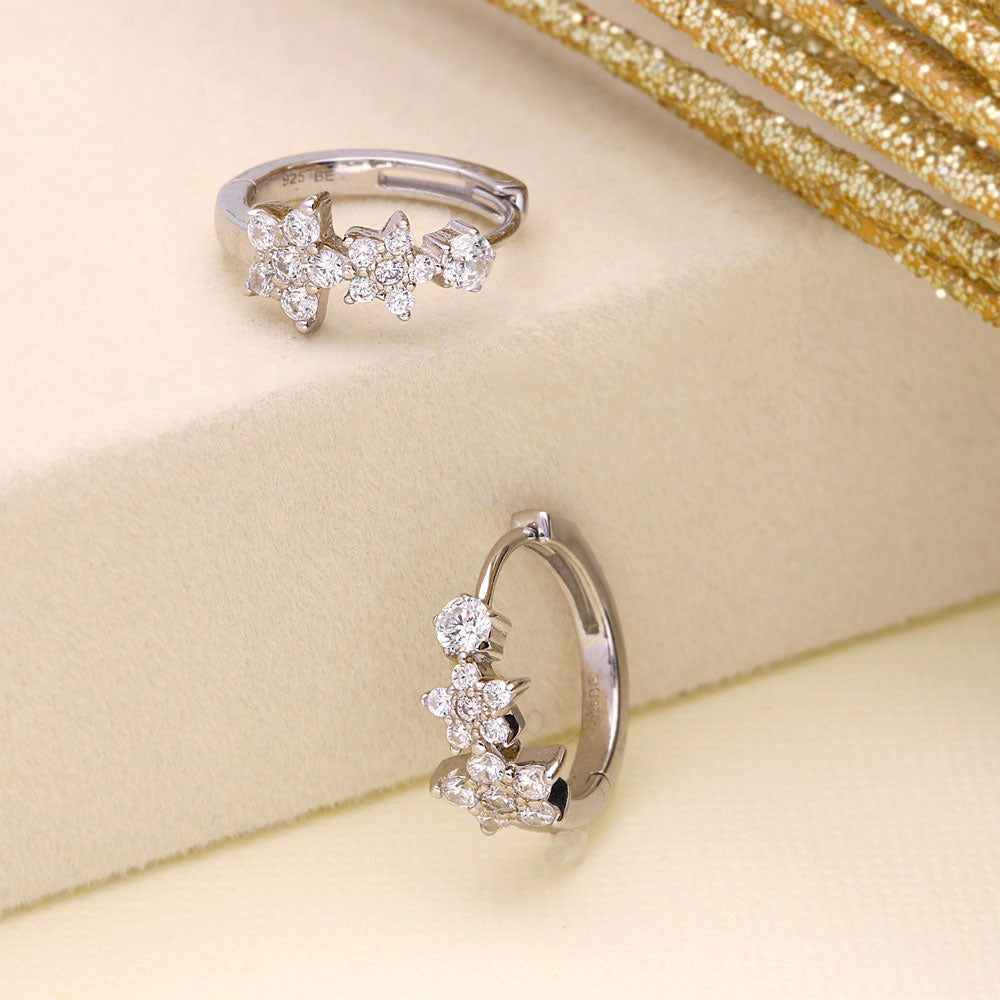 Star Hoop Earrings Style E1783-01 in Flatlay Display
