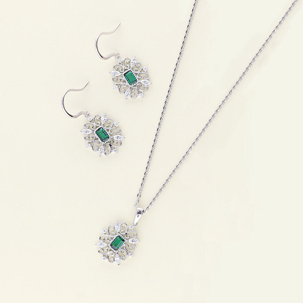 Image Contain: Art Deco Dangle Earrings, Art Deco Pendant Necklace