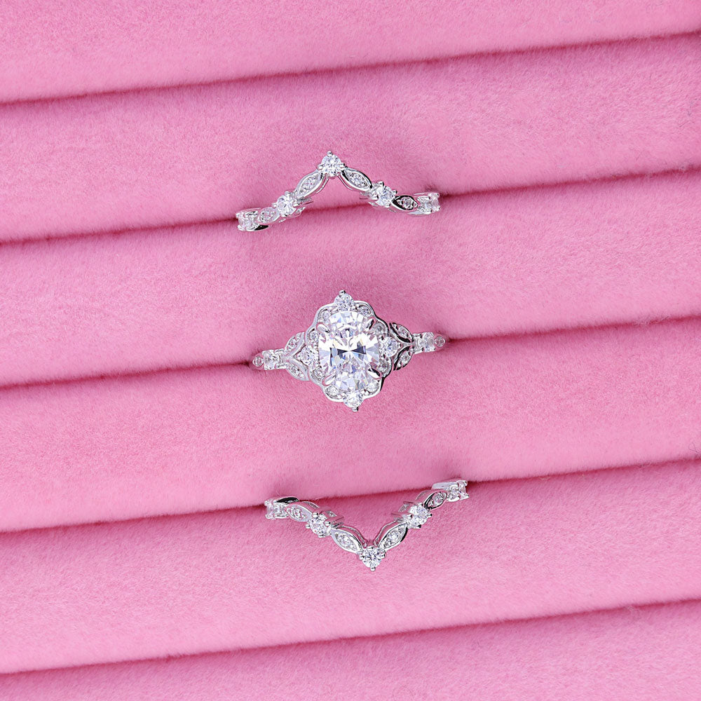 Image Contain: Halo Ring, Wishbone Curved Band