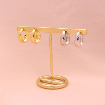 Dome Huggie Earrings in Sterling Silver, 2 Pairs