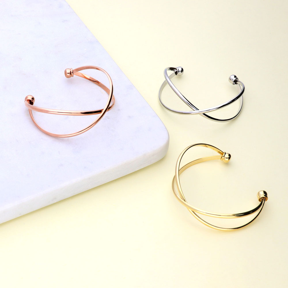 Flatlay view of Criss Cross Infinity Cuff, 7 of 10