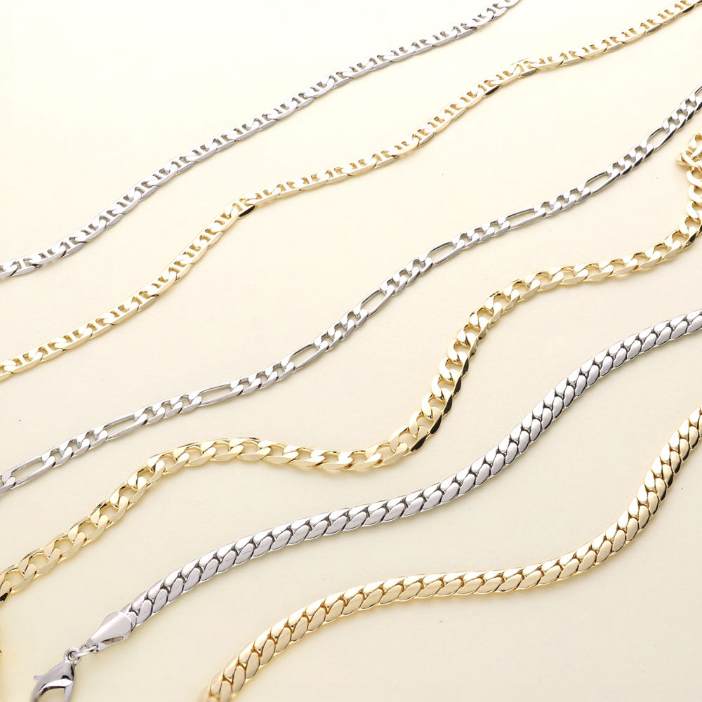 Flatlay view of Wheat Chain Anklet Ankle Bracelet in Base Metal