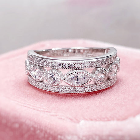 Image Contain: Art Deco Half Eternity Ring