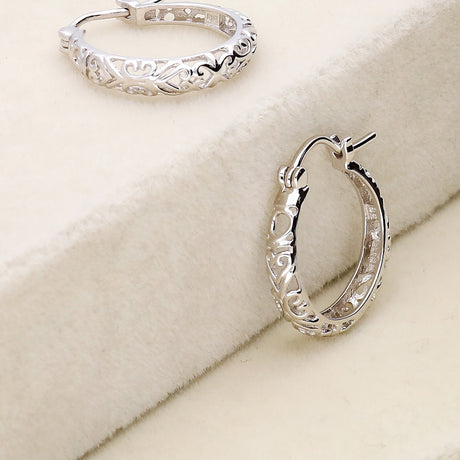 Image Contain: Filigree Hoop Earrings