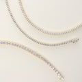 Flatlay view of CZ Tennis Bracelet, Gold Flashed / 6.5 inch