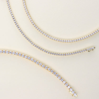 CZ Tennis Bracelet in Gold Flashed Sterling Silver