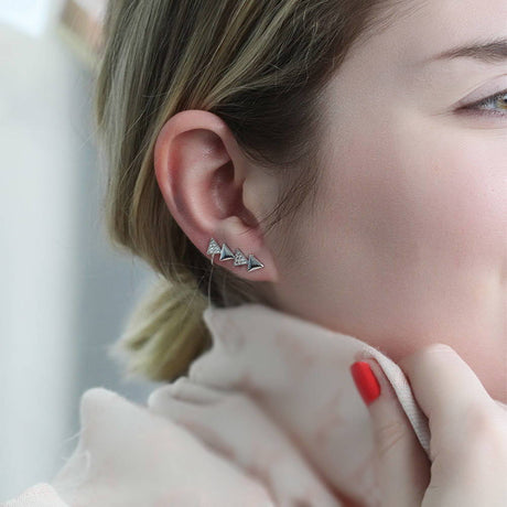 Image Contain: Model Wearing Triangle Ear Cuffs