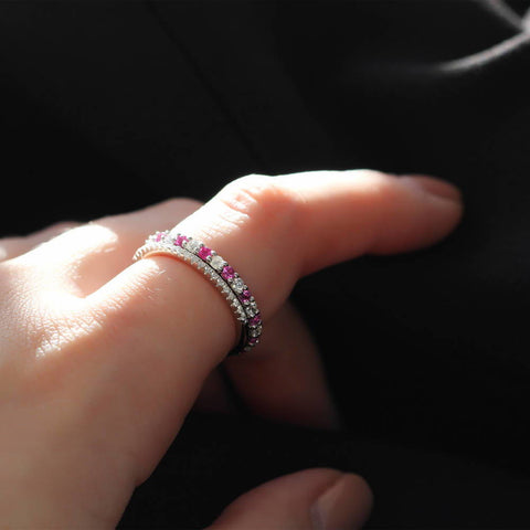 Image Contain: Model Wearing Eternity Ring, Half Eternity Ring