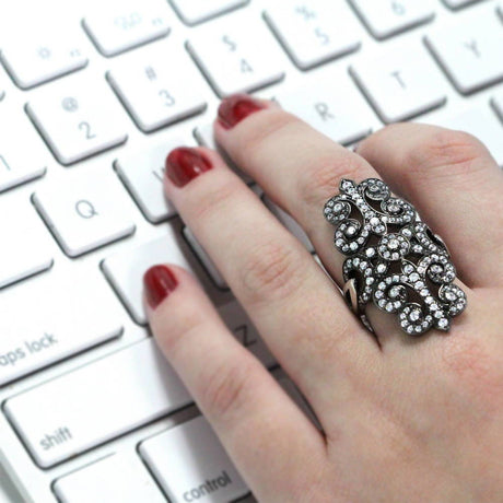 Model Wearing Art Deco Ring