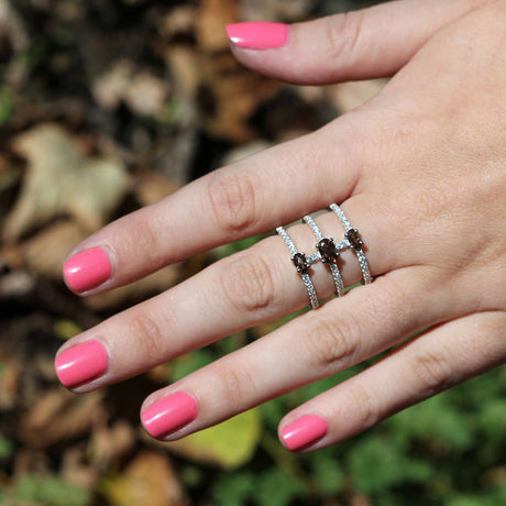 Model Wearing Open Bar Ring