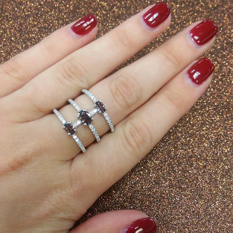 Image Contain: Model Wearing Open Bar Ring