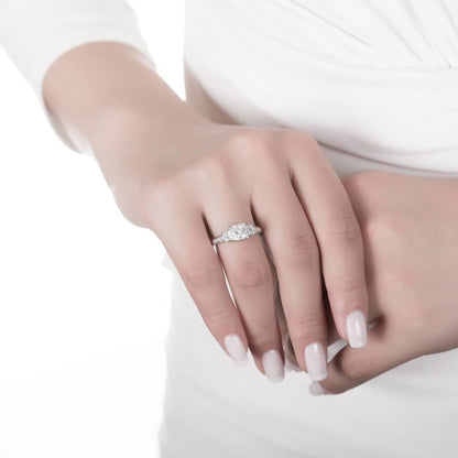 3-Stone 1.6ct Princess CZ Ring in Sterling Silver