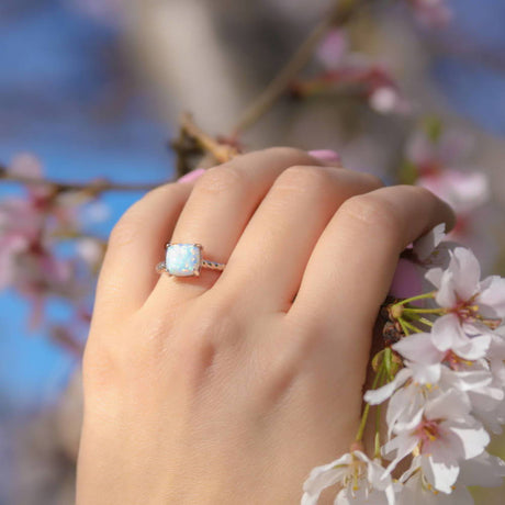 Model Wearing Solitaire Ring